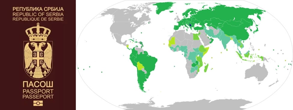 Visa-free countries for citizens of Serbia