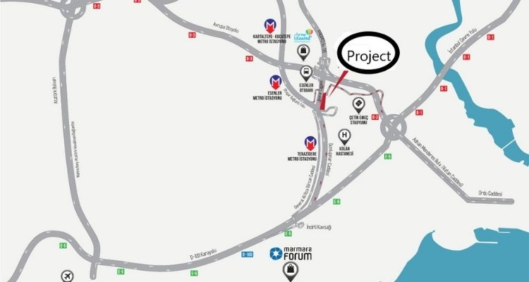 The location of the complex on the map - picture