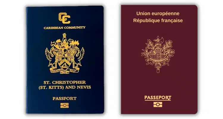 Nevis and France passports
