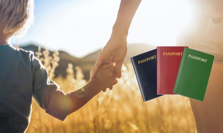 A foreign passport as a gift for a child