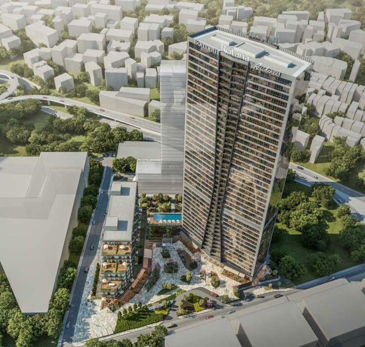 Apartments in a high-rise residential complex