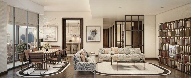 Apartments in a high-rise residential complex