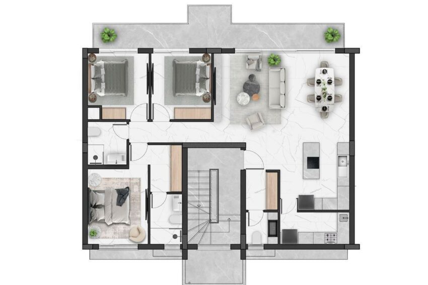 Three-bedroom apartments in Tatlisu