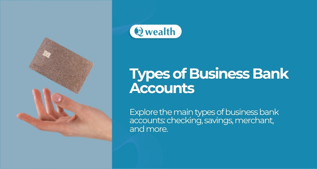Types of business bank accounts: a hand holding a corporate bank card.